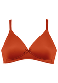 Voorzijde productafbeelding soft bh in de kleur orange saffron van het merk Naturana 