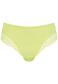 Voorzijde productafbeelding hipster met gerecycled kant in de kleur sunny lime van het merk Naturana