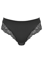 Voorzijde productafbeelding hipster met gerecycled kant in de kleur zwart van het merk Naturana