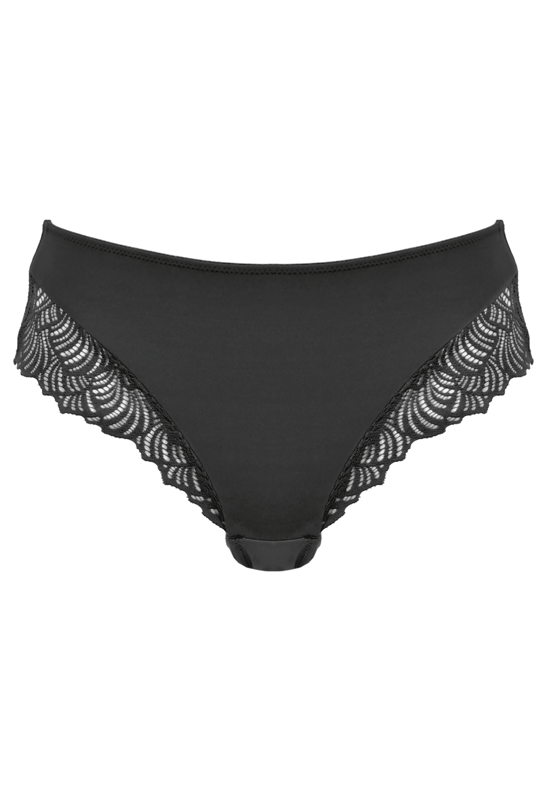 Voorzijde productafbeelding hipster met gerecycled kant in de kleur zwart van het merk Naturana