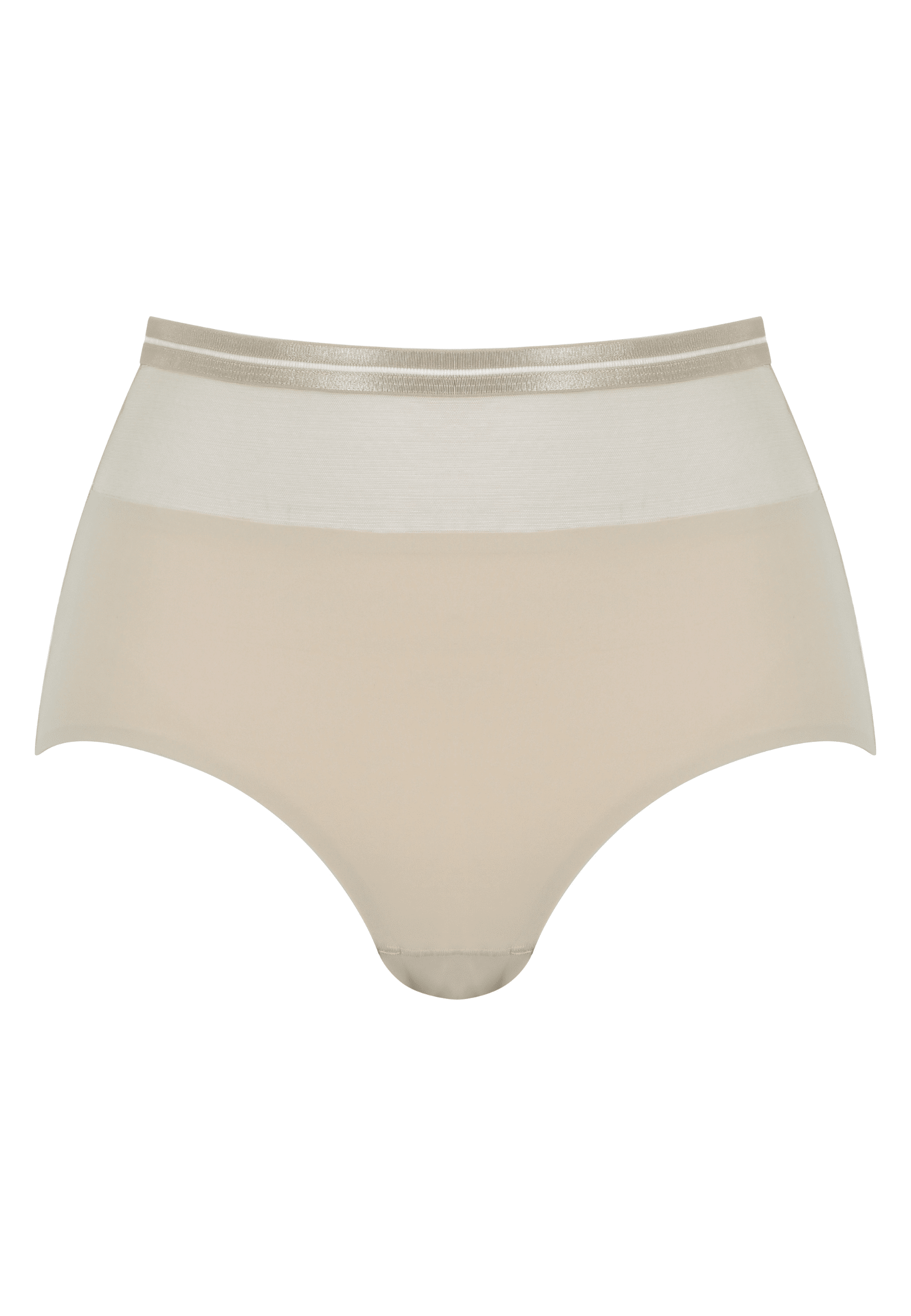 Voorzijde productafbeelding hoge slip met mesh in de kleur beige van het merk Naturana