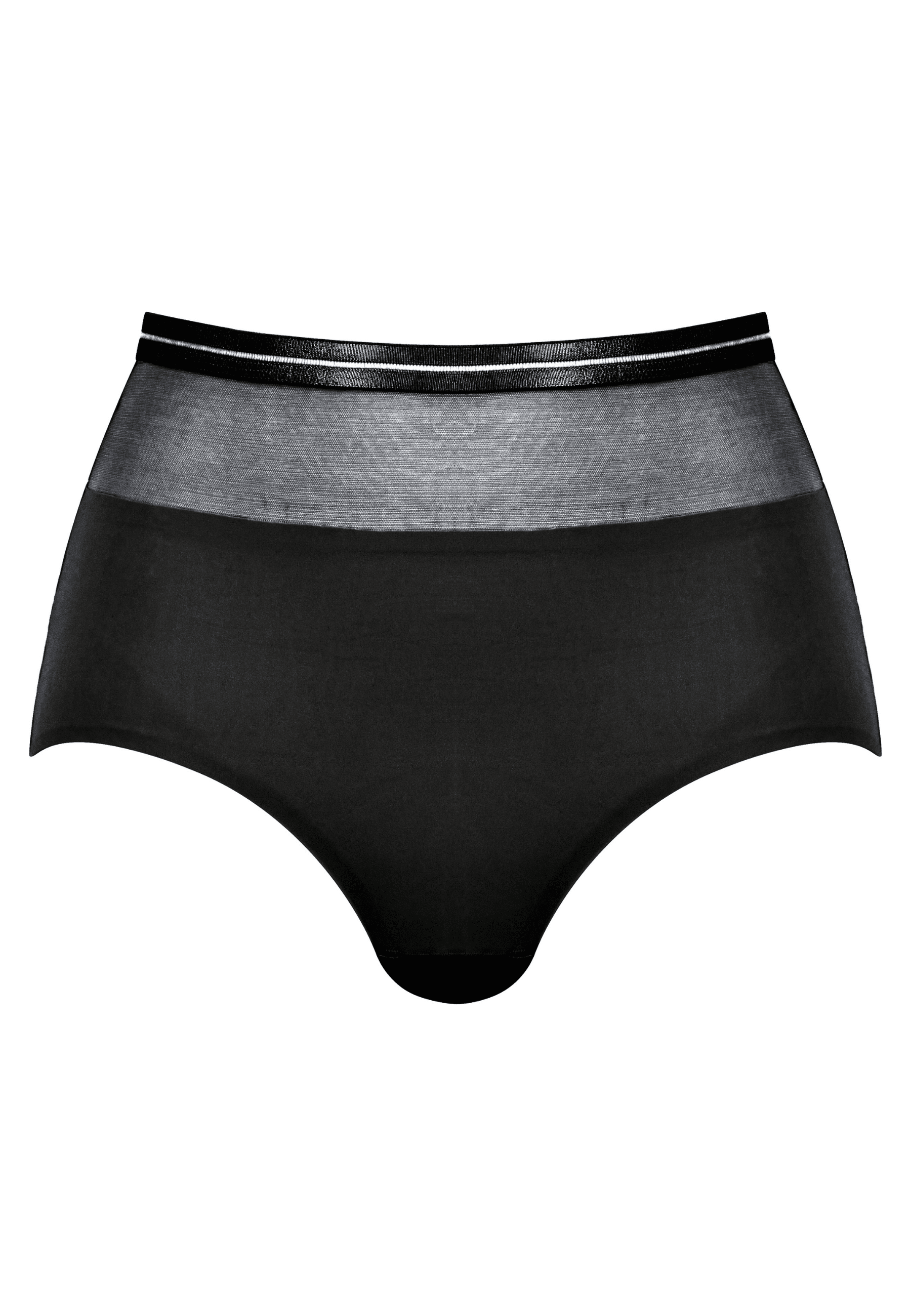 Voorzijde productafbeelding hoge slip met mesh detail in de kleur zwart van het merk Naturana