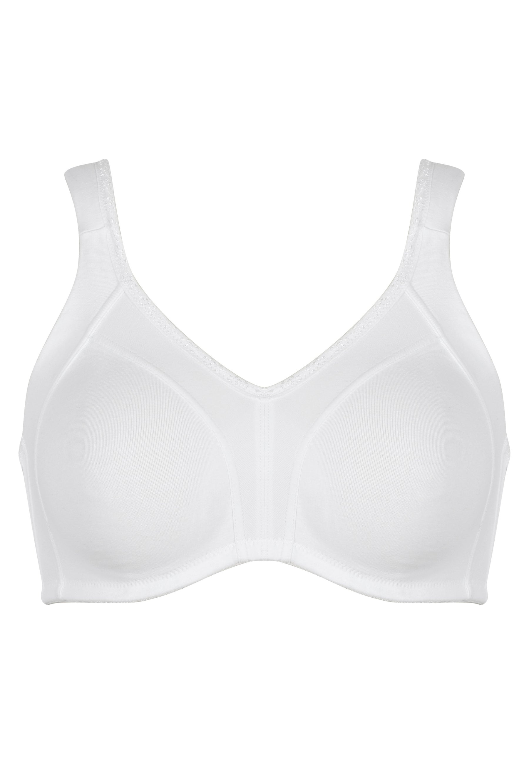 Voorzijde productafbeelding katoenen minimizer bh met side smoother in de kleur wit van het merk Naturana