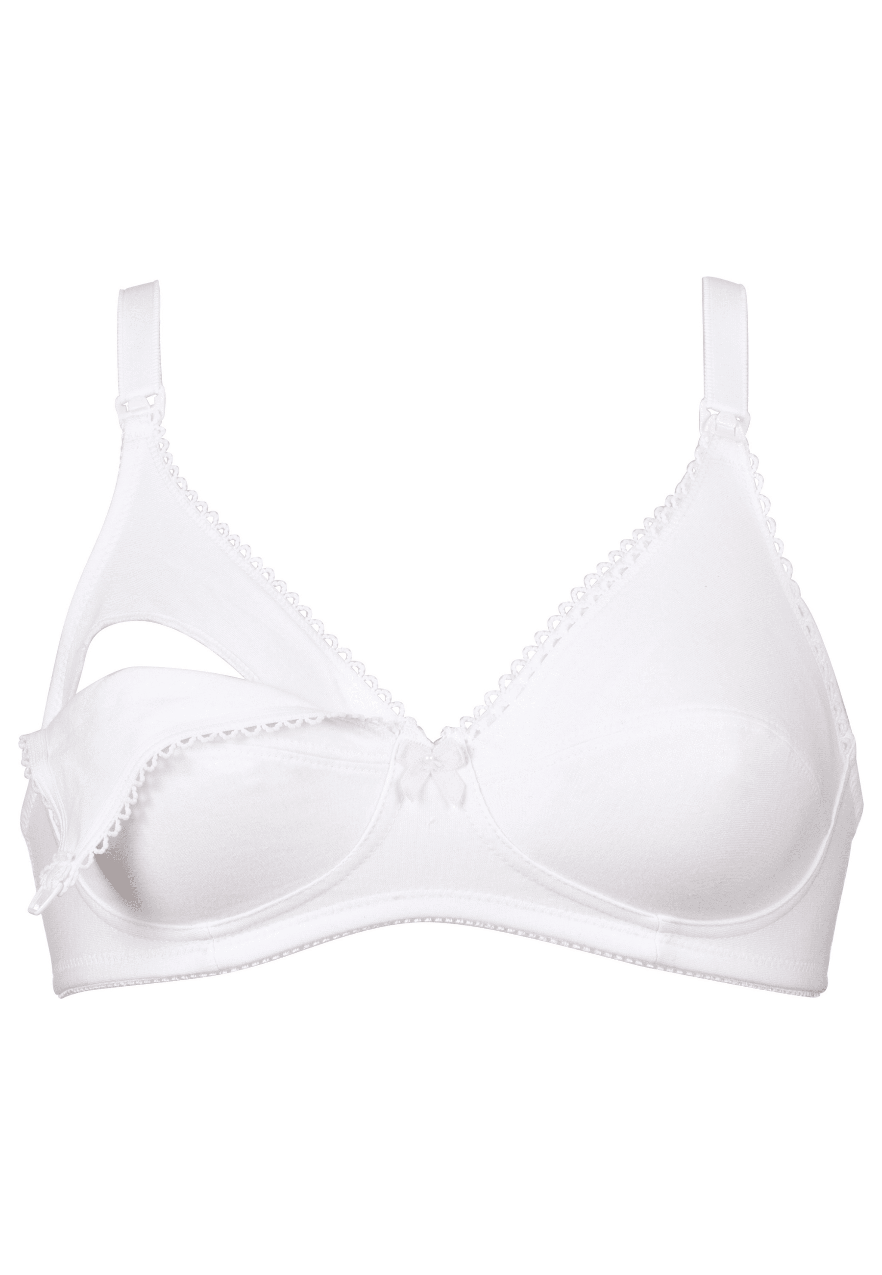 Voorzijde productafbeelding katoenen voedingsbh in de kleur wit van het merk Naturana