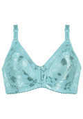 Voorzijde productafbeelding minimizer bh met bloemenpatroon in de kleur aquamarine van het merk Naturana
