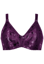 Voorzijde productafbeelding minimizer bh met bloemenpatroon in de kleur beetroot van het merk Naturana