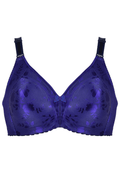Voorzijde productafbeelding minimizer bh met bloemenpatroon in de kleur galaxy violet van het merk Naturana