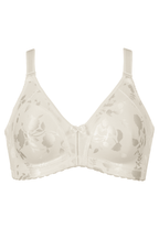 Voorzijde productafbeelding minimizer bh met bloemenpatroon in de kleur ivoor van het merk Naturana