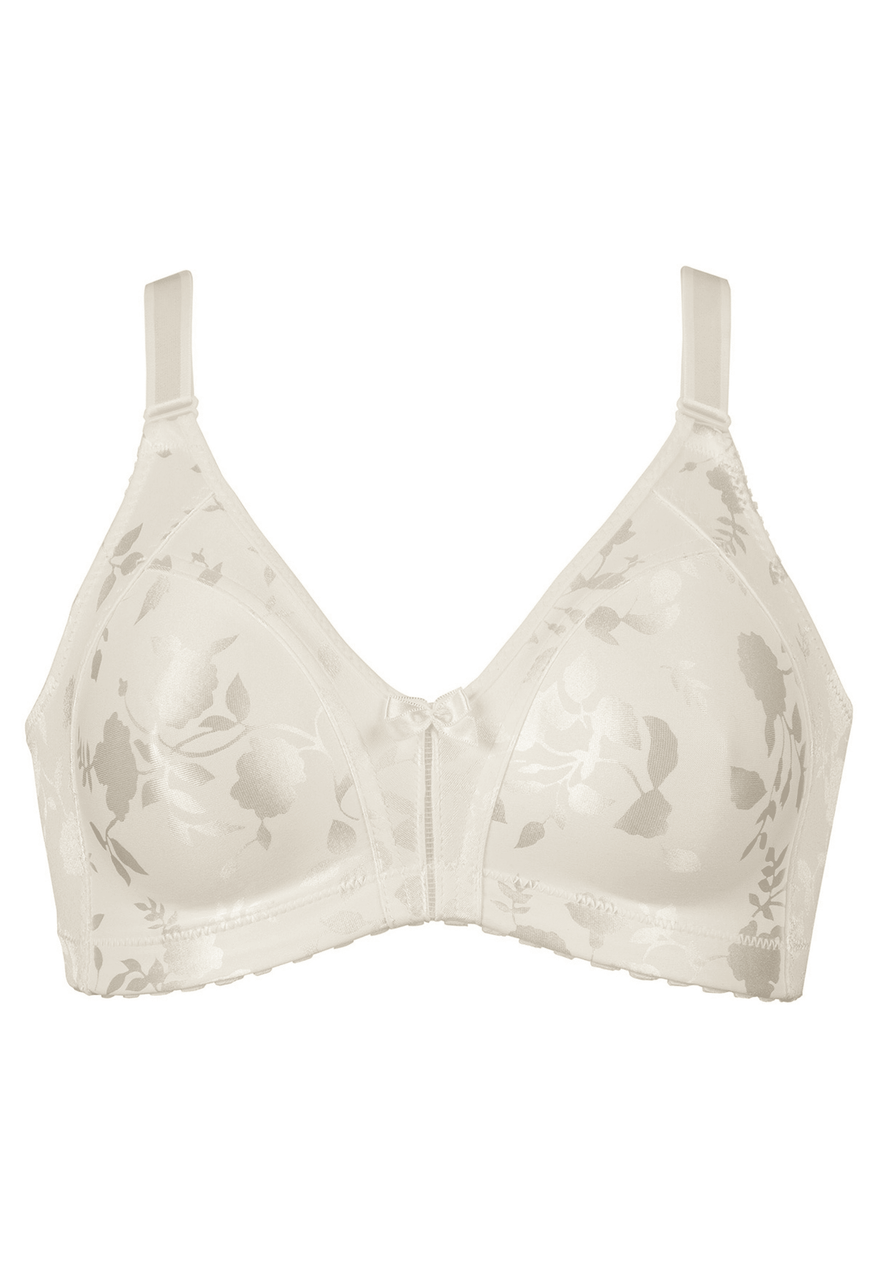 Voorzijde productafbeelding minimizer bh met bloemenpatroon in de kleur ivoor van het merk Naturana