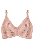 Voorzijde productafbeelding minimizer bh met bloemenpatroon in de kleur pink rose van het merk Naturana