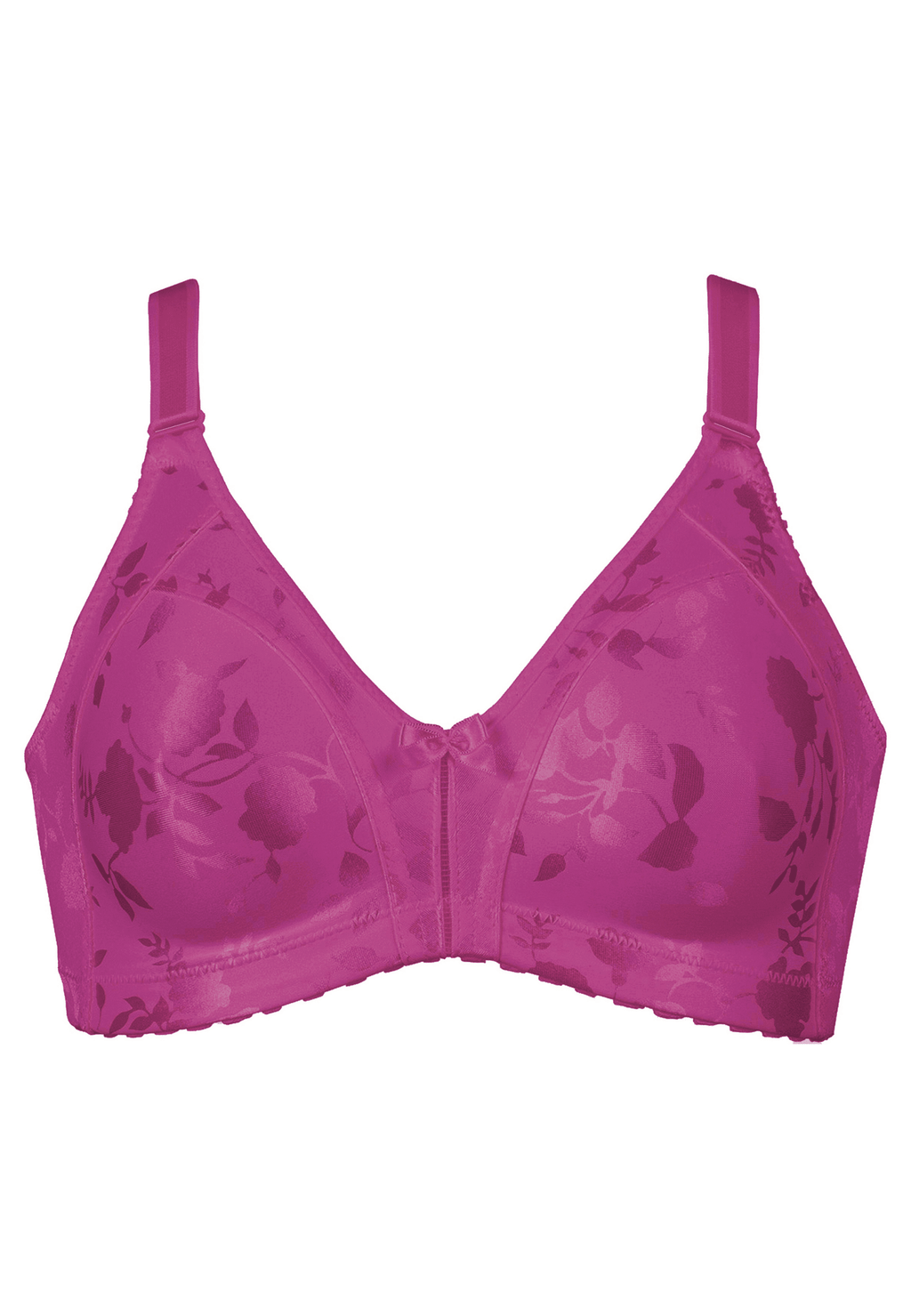 Voorzijde productafbeelding minimizer bh met bloemenpatroon in de kleur purple orchid van het merk Naturana
