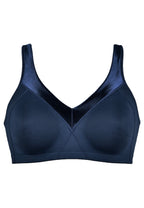 Voorzijde vproductafbeelding minimizer bh met glansband in de kleur navy van het merk Naturana 