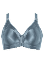Voorzijde productafbeelding minimizer bh met glanzend effect ein de kleur moonlight blue van het merk Naturana 