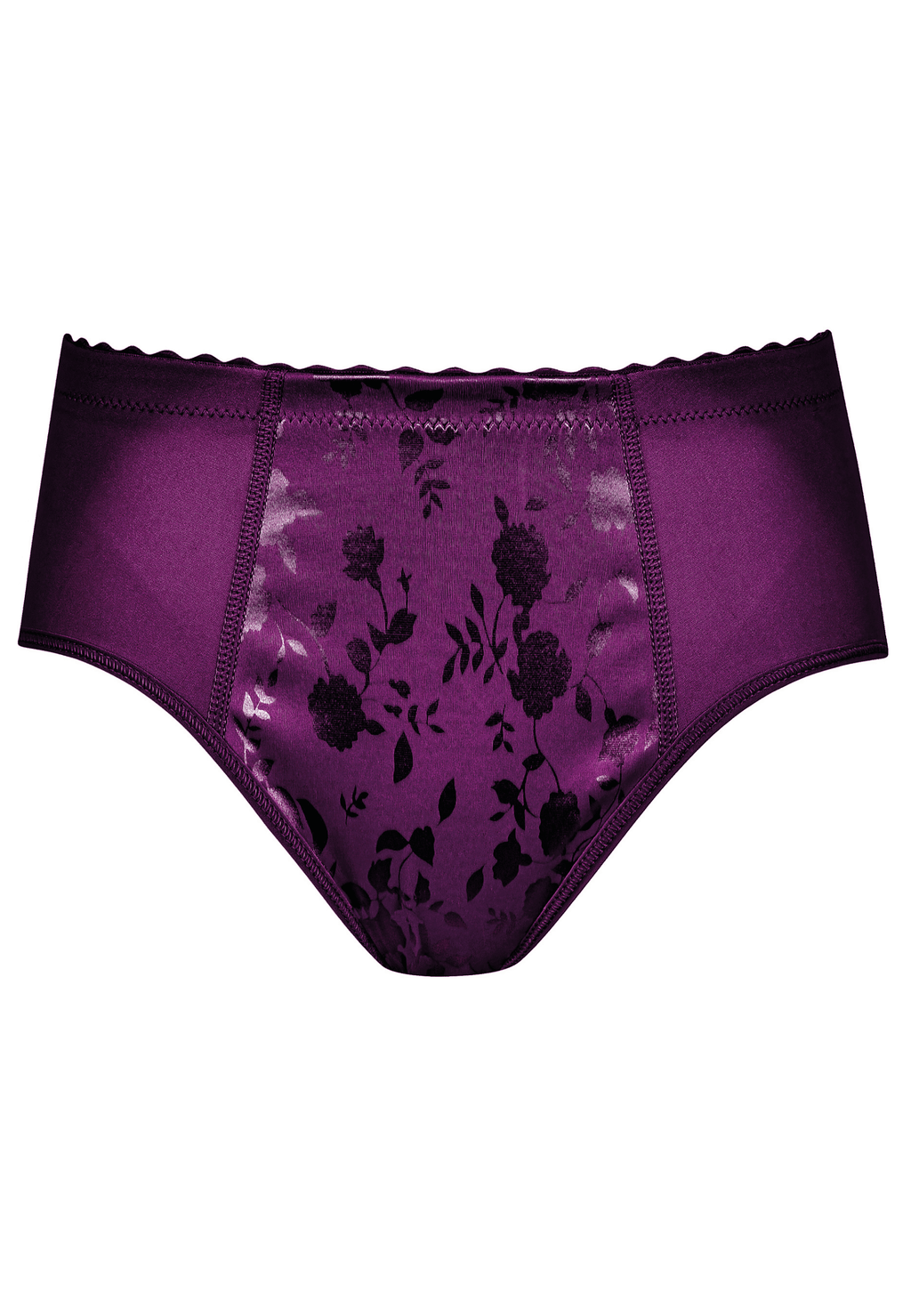 Voorzijde productafbeelding minmizer slip met bloemenpatroon in de kleur beetroot van het merk Naturana