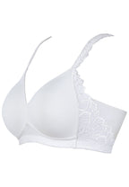 Zijde productafbeelding side smoother bh met kant in de kleur ecru van het merk Naturana