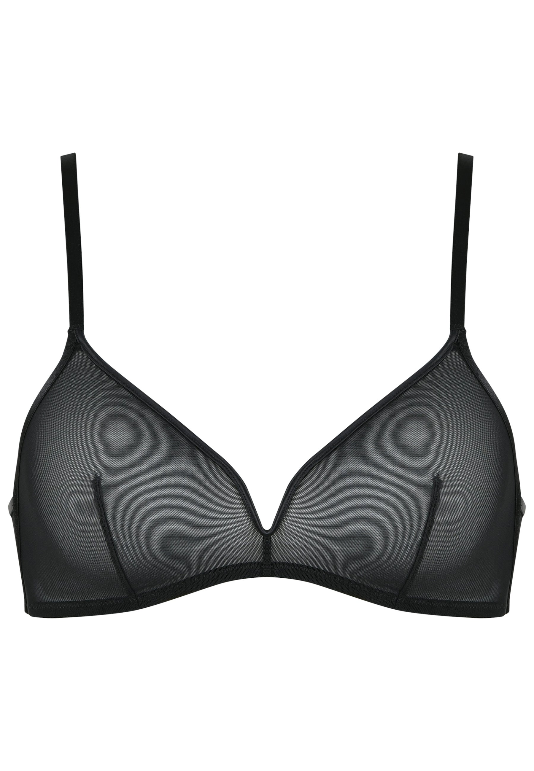 Voorzijde productafbeelding sheer mesh bh in de kleur zwart van het merk Naturana