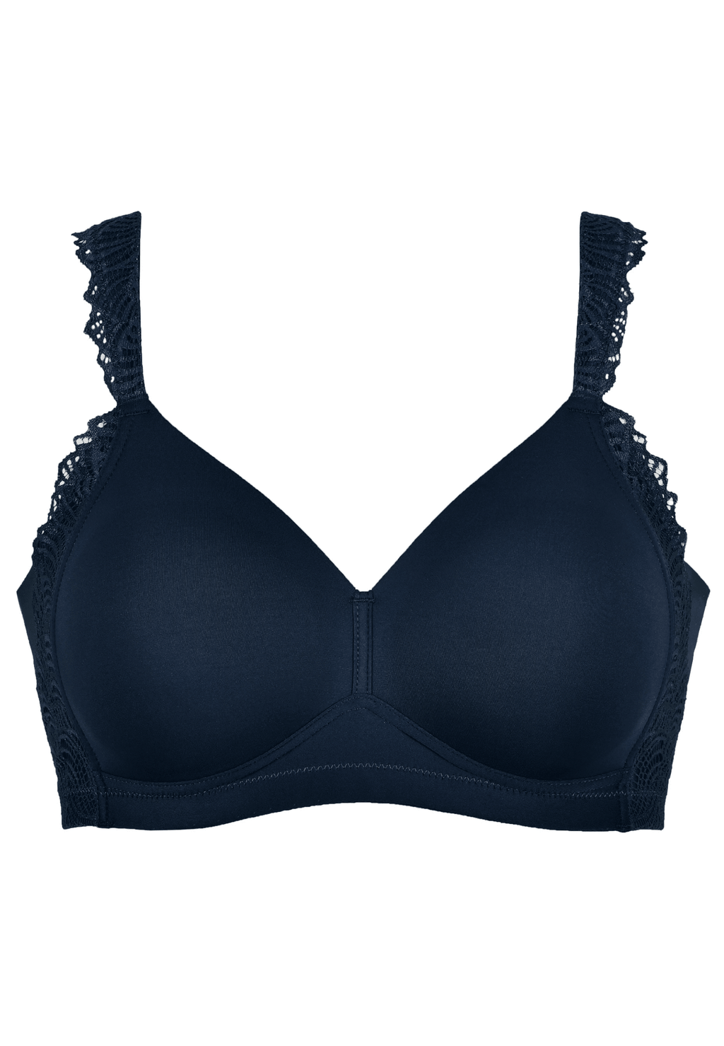 Voorzijde productafbeelding side smoother met kant in de kleur dark blue van het merk Naturana