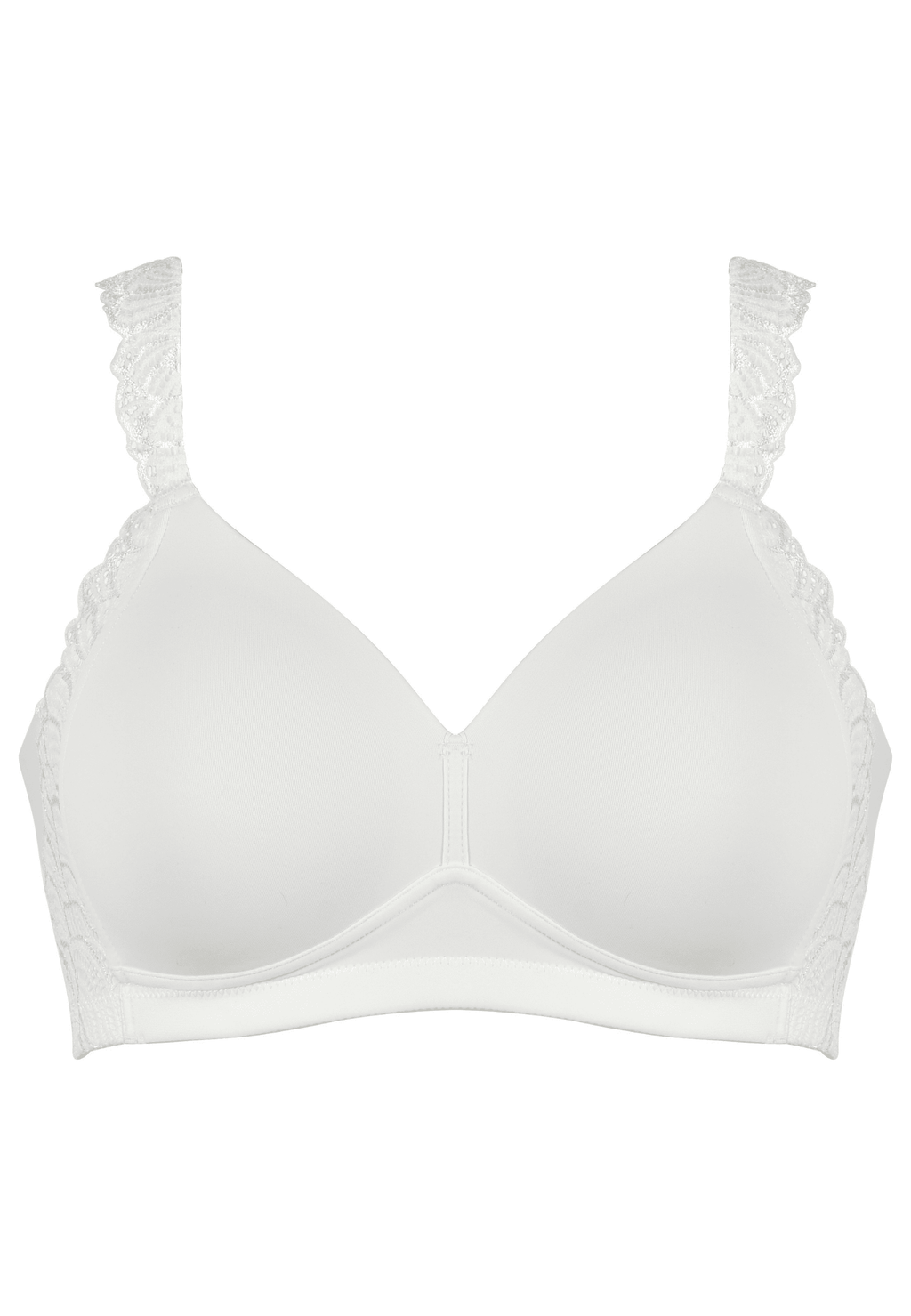 Voorzijde productafbeelding side smoother bh met gerecycled kant in de kleur ecru van het merk Naturana