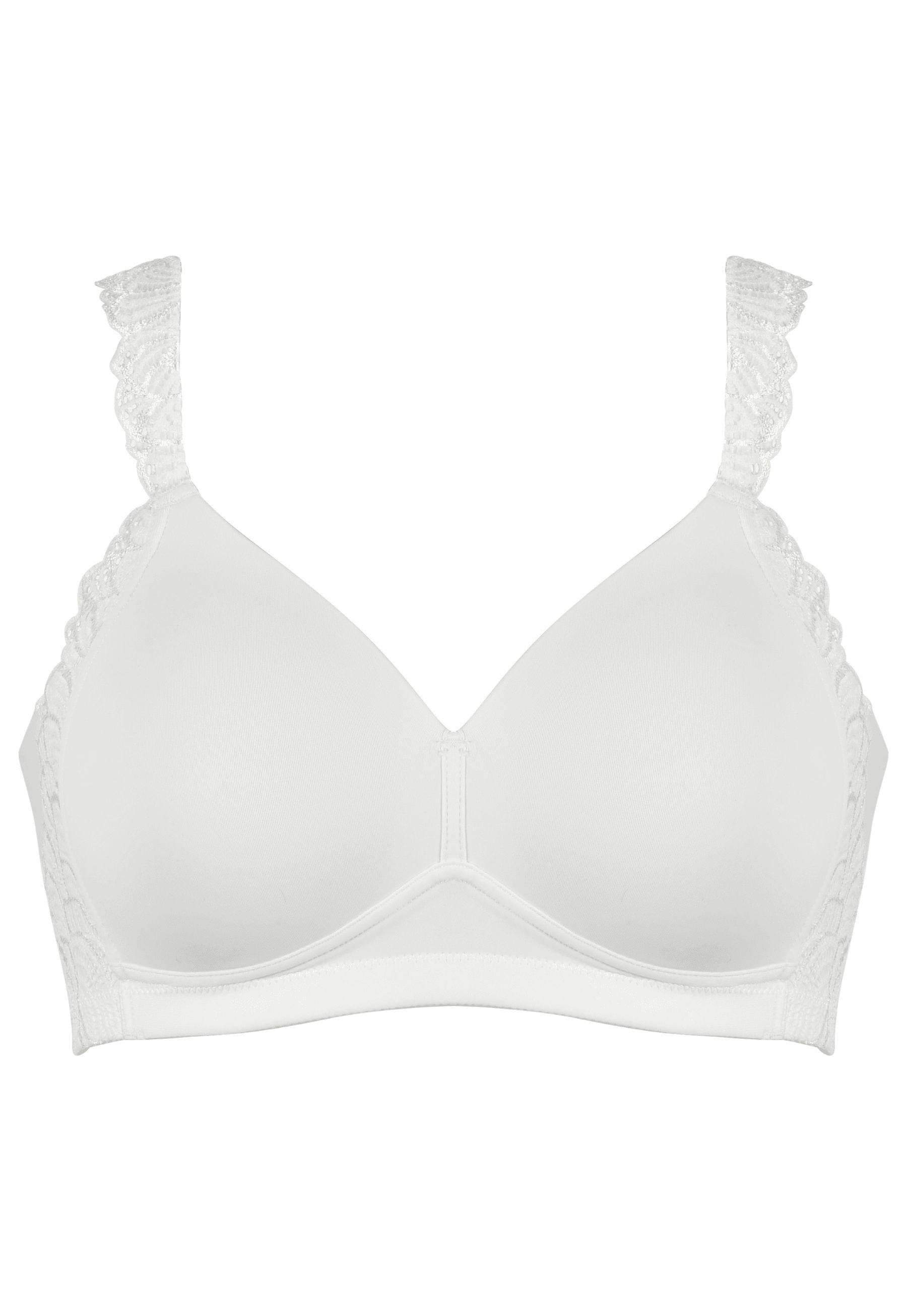 Voorzijde productafbeelding side smoother bh met gerecycled kant in de kleur ecru van het merk Naturana