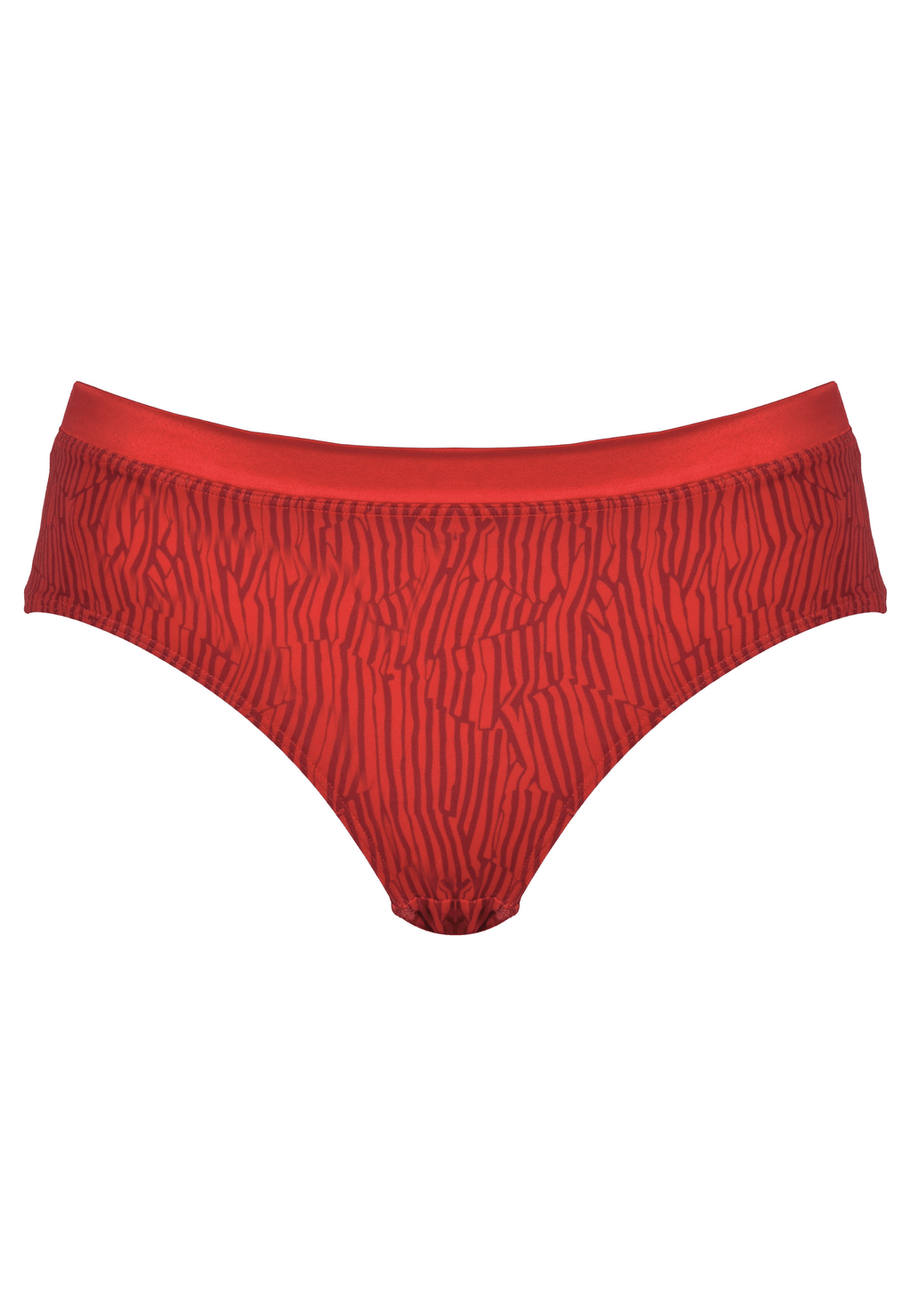 Voorzijde productafbeelding slip met glansband in de kleur negroni print van het merk Naturana