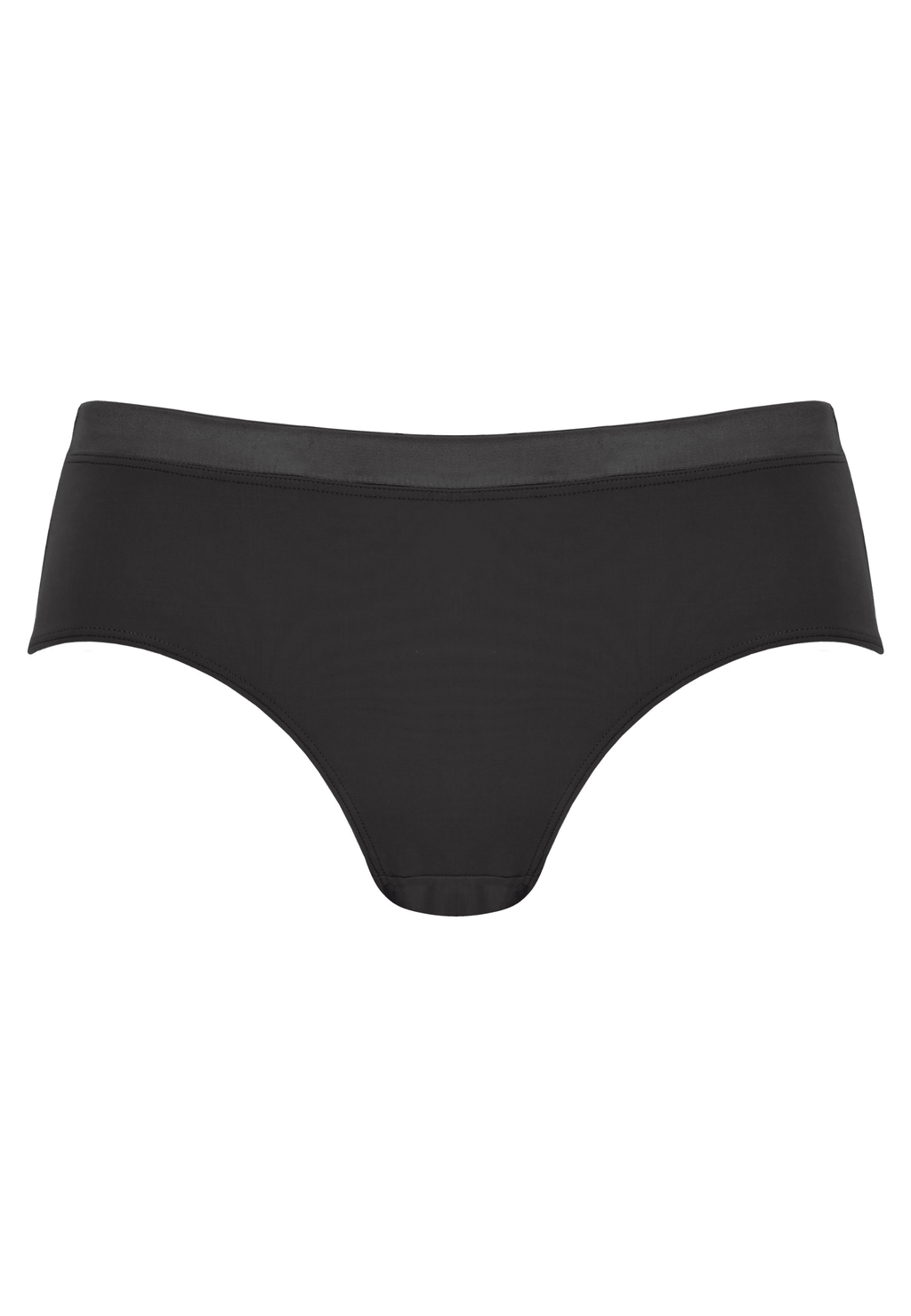 Voorzijde productafbeelding slip met glansband in de kleur zwart van het merk Naturana