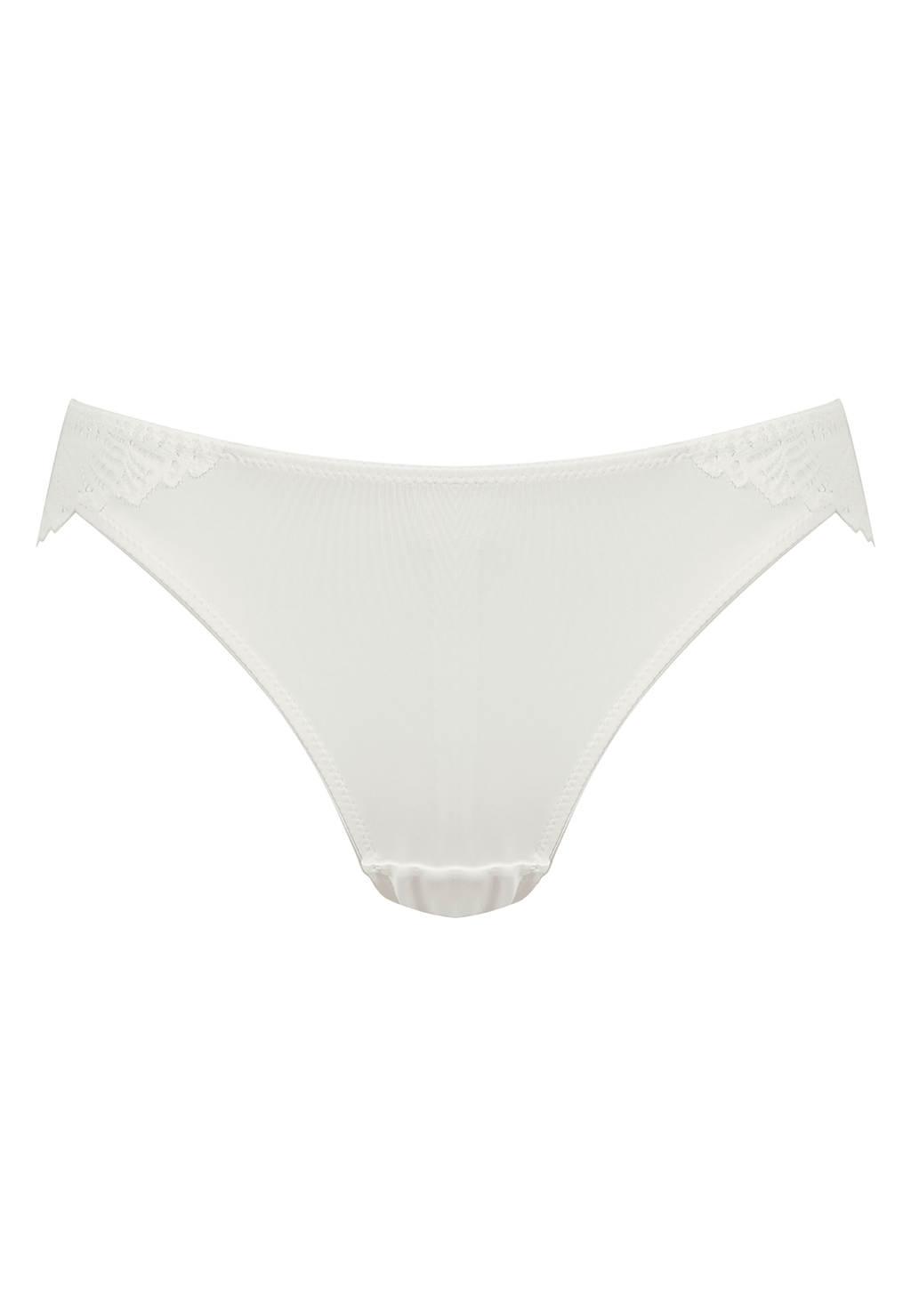 Voorzijde productafbeelding slip met gerecycled kant in de kleur ecru van het merk Naturana