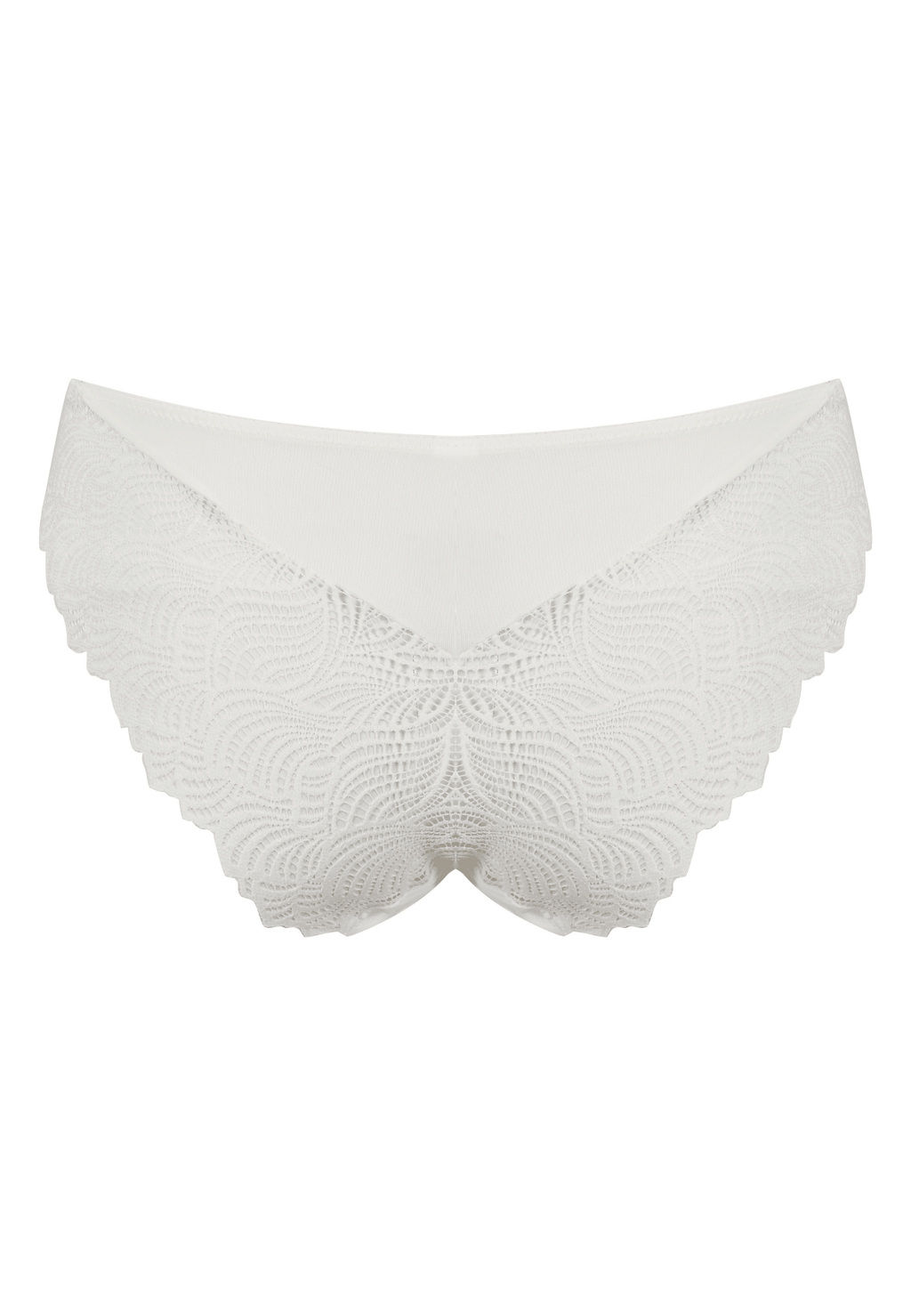 Achterzijde productafbeelding slip met gerecycled kant in de kleur ecru van het merk Naturana