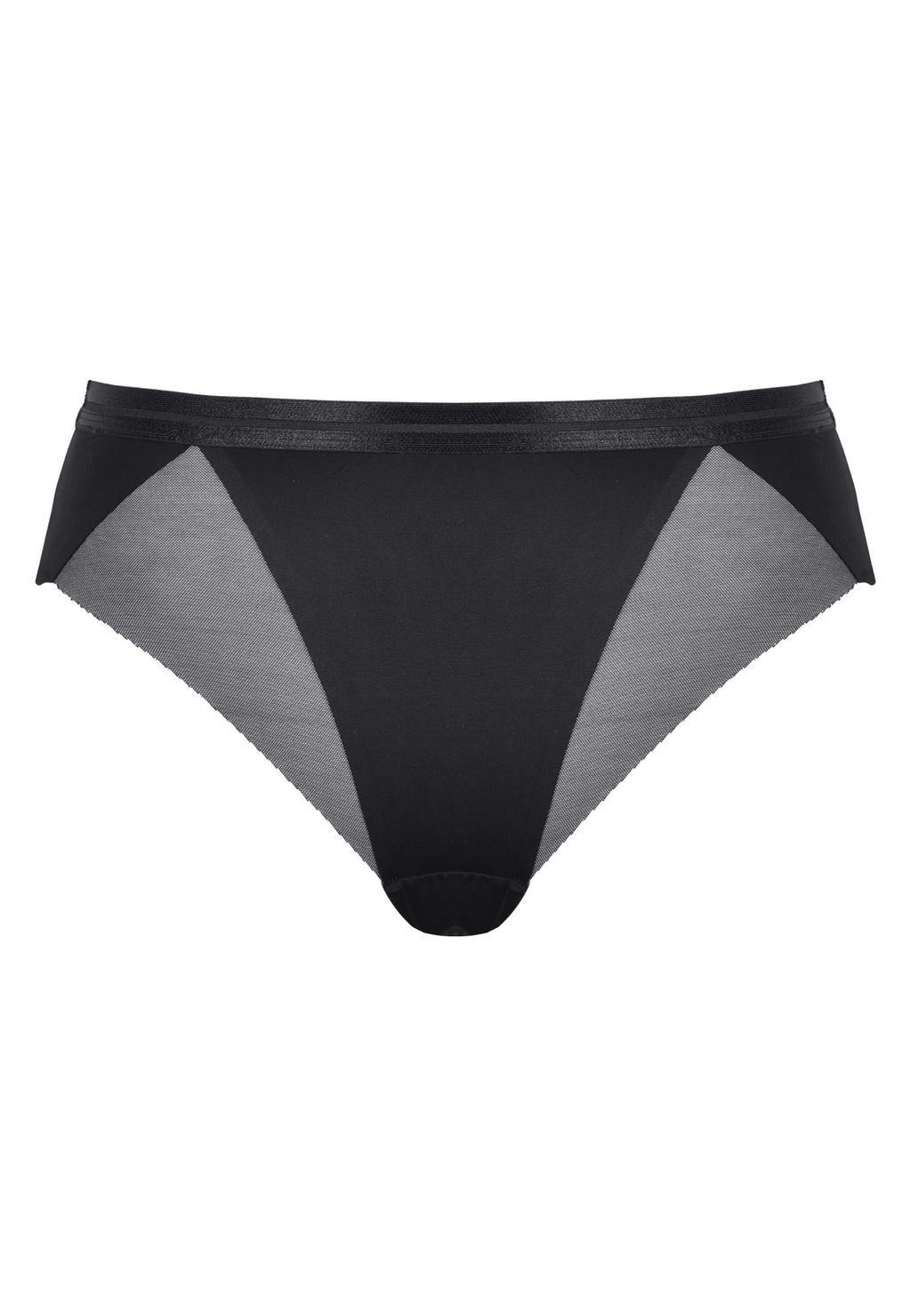 Voorzijde productafbeelding slip met mesh detail in de kleur zwart van het merk Naturana