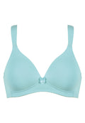 Voorzijde productafbeelding soft bh met brede bandjes in de kleur aquamarine van het merk Naturana
