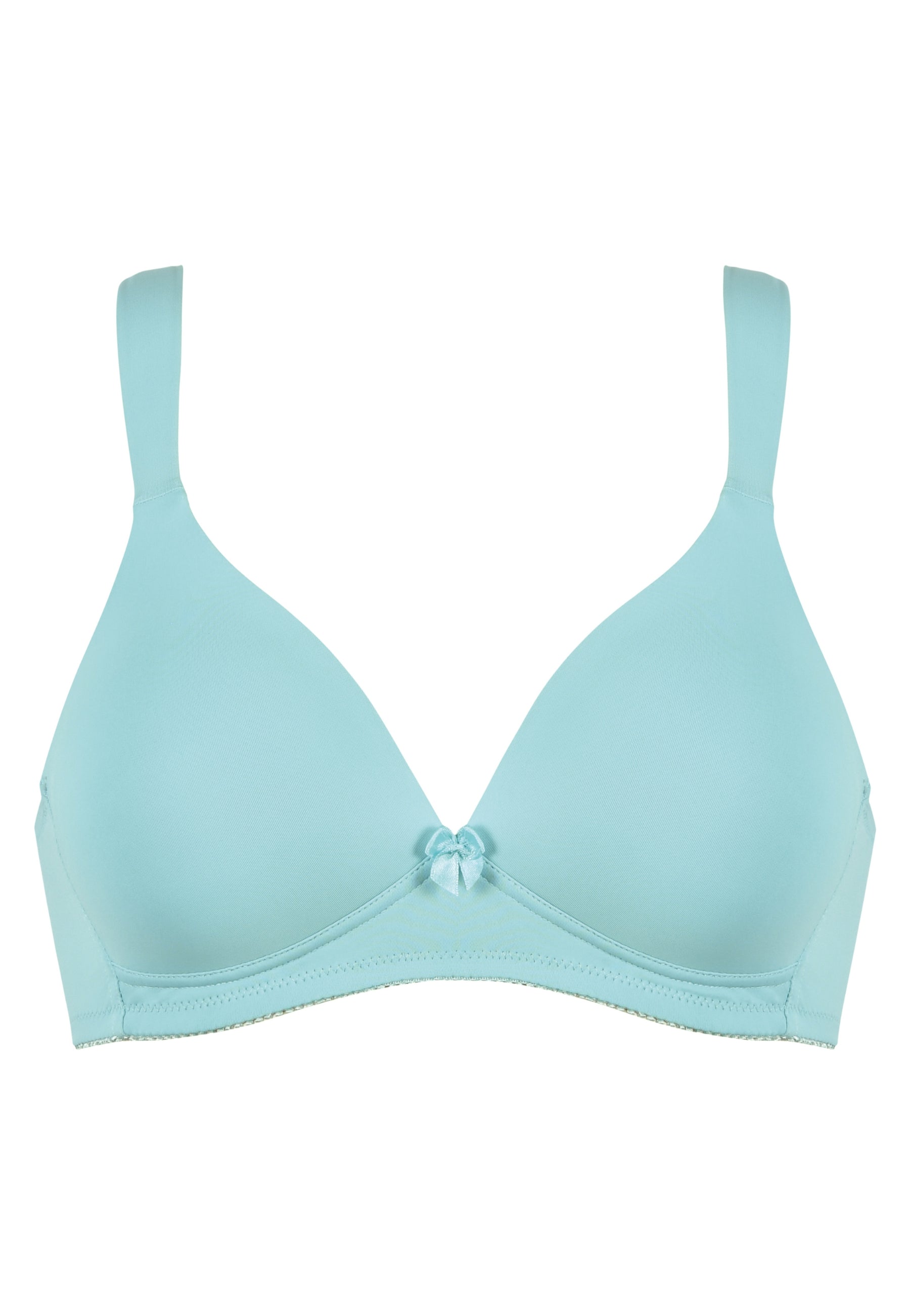 Voorzijde productafbeelding soft bh met brede bandjes in de kleur aquamarine van het merk Naturana