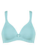 Voorzijde productafbeelding soft bh met brede bandjes in de kleur aquamarine van het merk Naturana