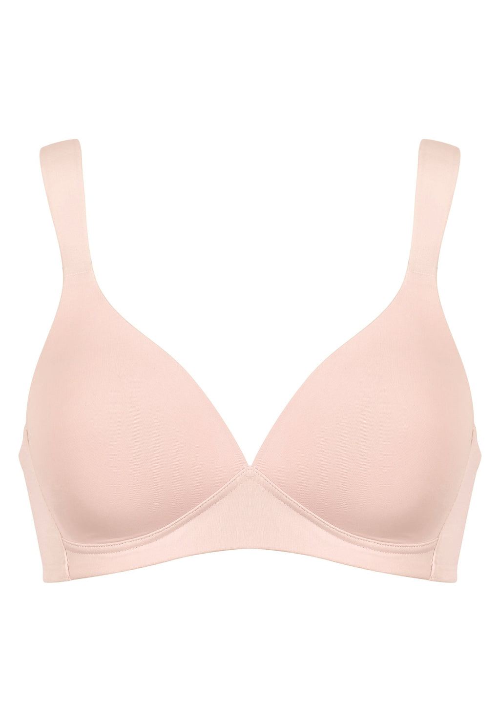 Voorzijde productafbeelding soft bh met brede bandjes in de kleur blush van het merk Naturana