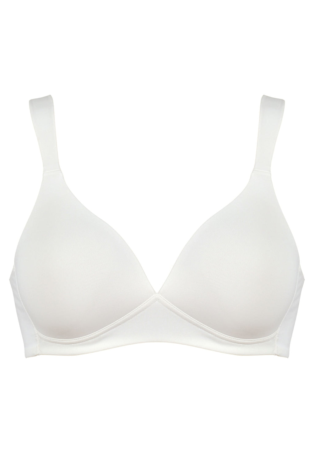 Voorzijde productafbeelding soft bh met brede bandjes in de kleur ecru van het merk Naturana