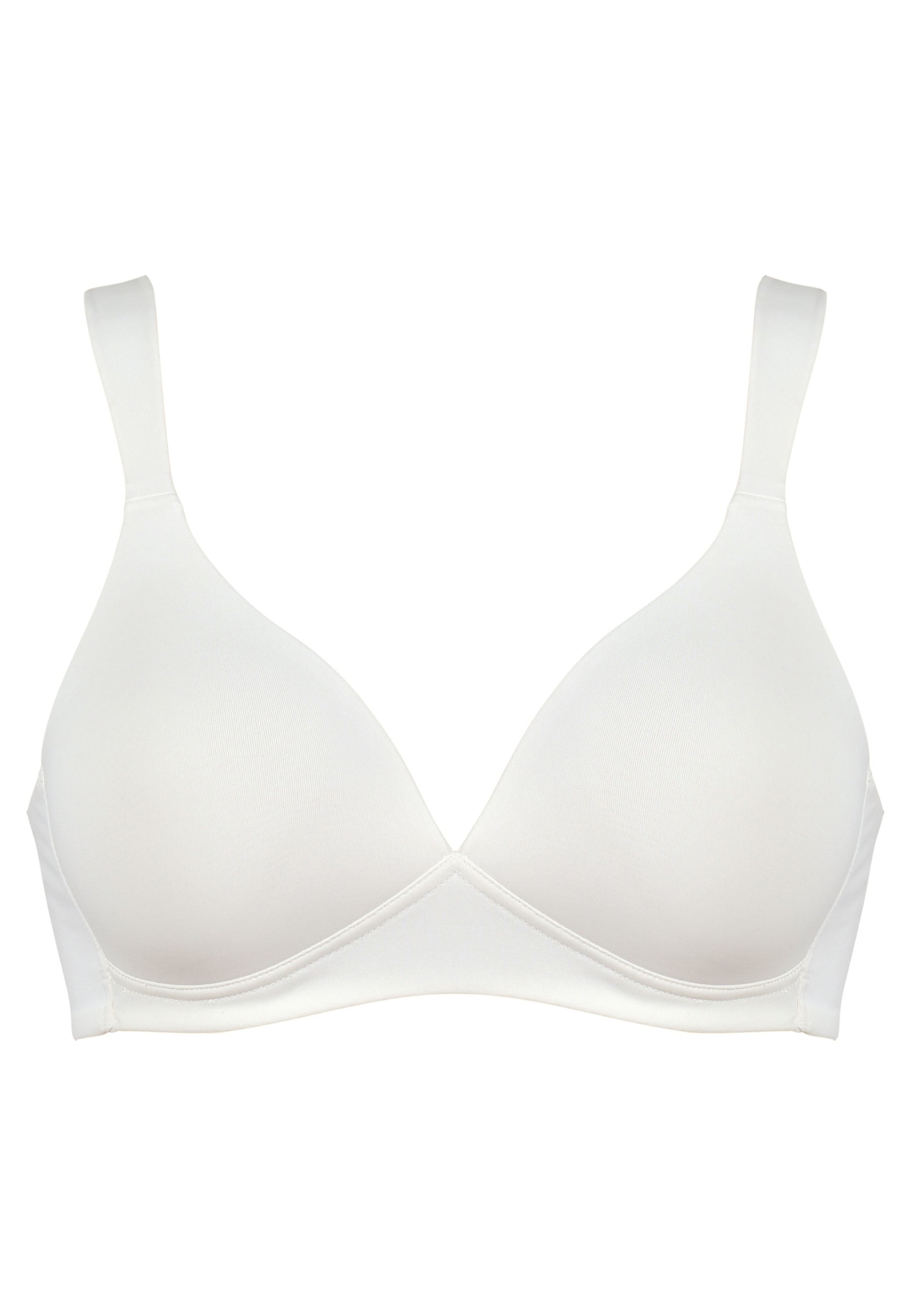 Voorzijde productafbeelding soft bh met brede bandjes in de kleur ecru van het merk Naturana