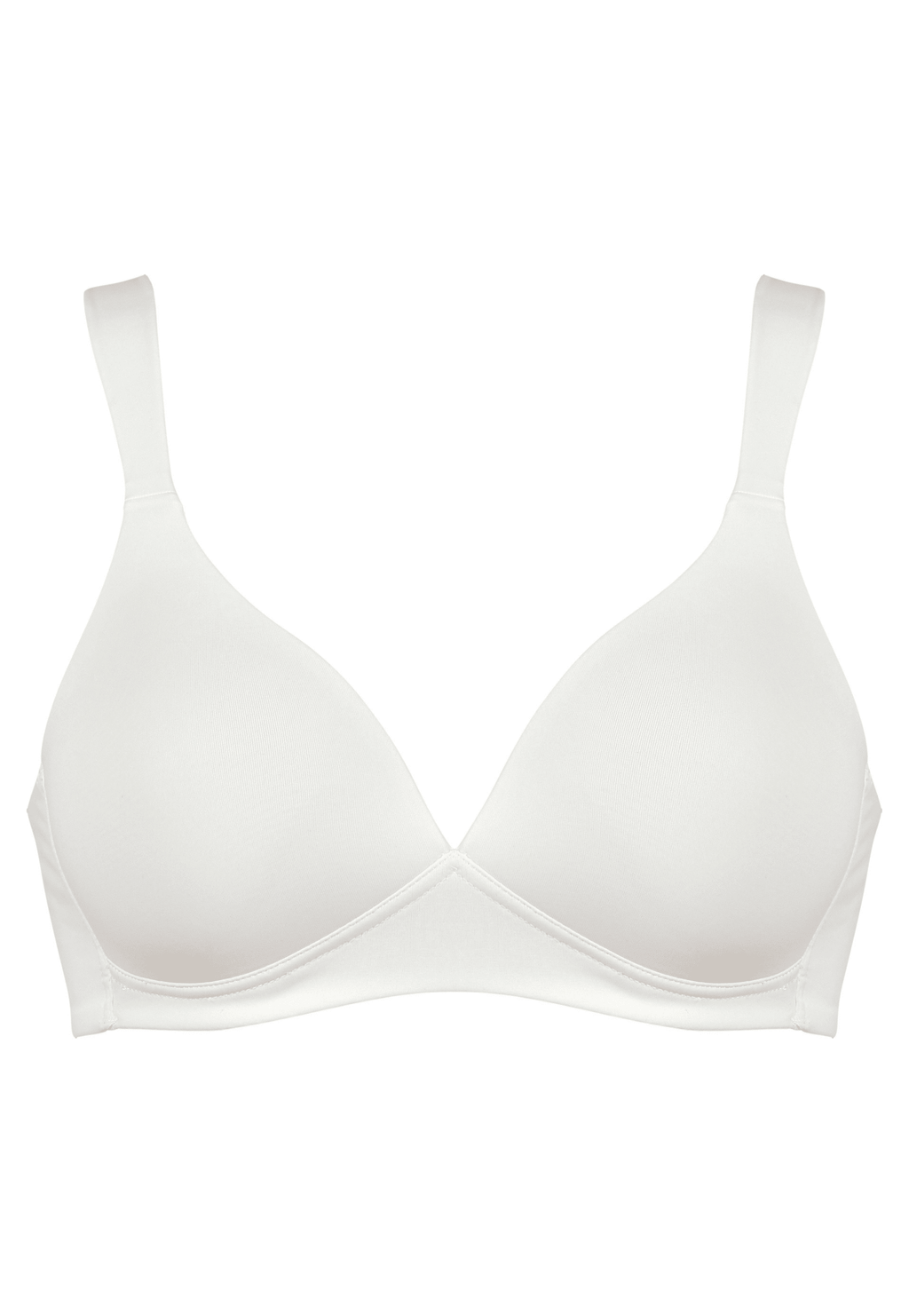 Voorzijde productafbeelding soft bh met brede bandjes in de kleur ecru van het merk Naturana