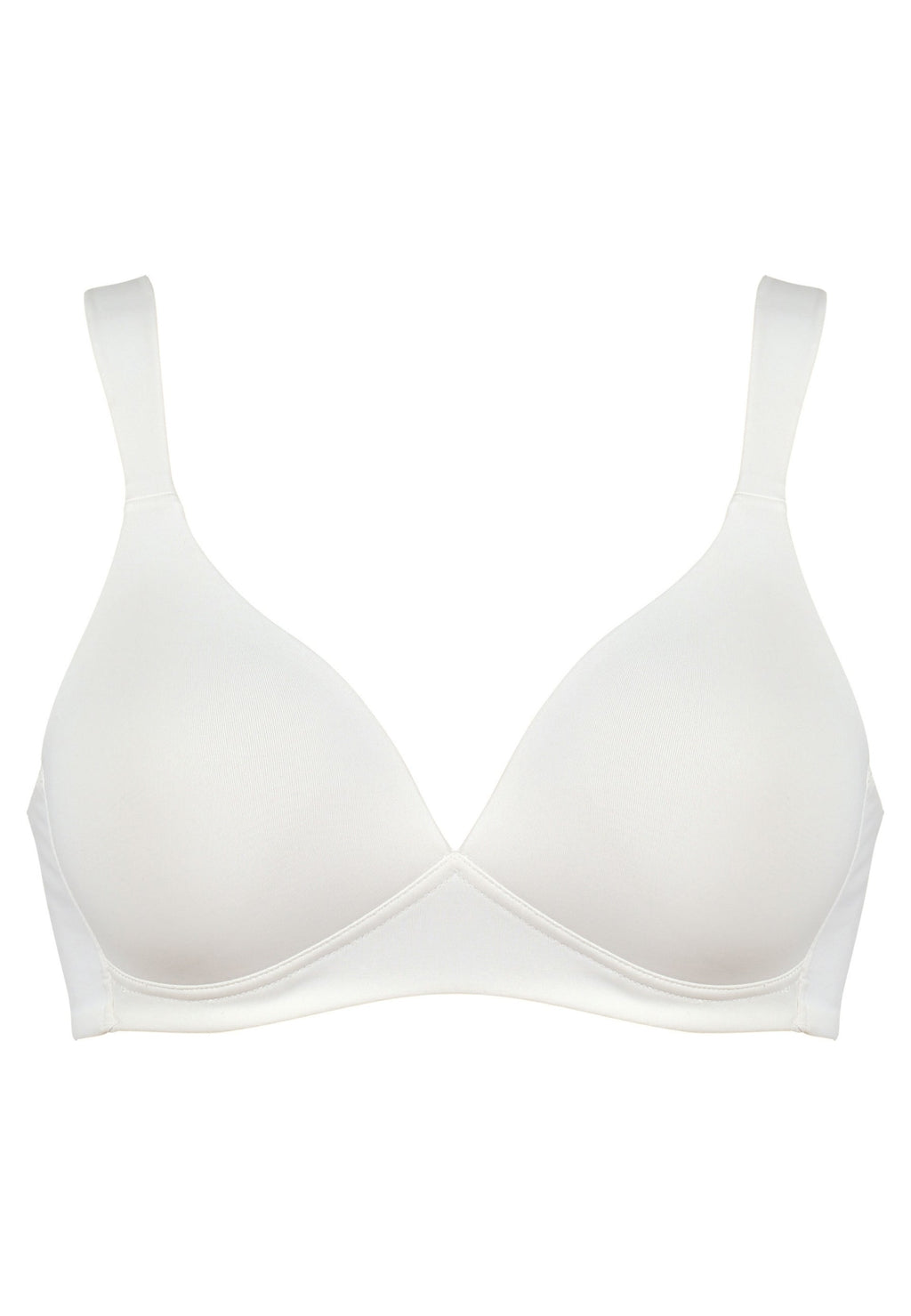 Voorzijde productafbeelding soft bh met brede bandjes in de kleur ecru van het merk naturana