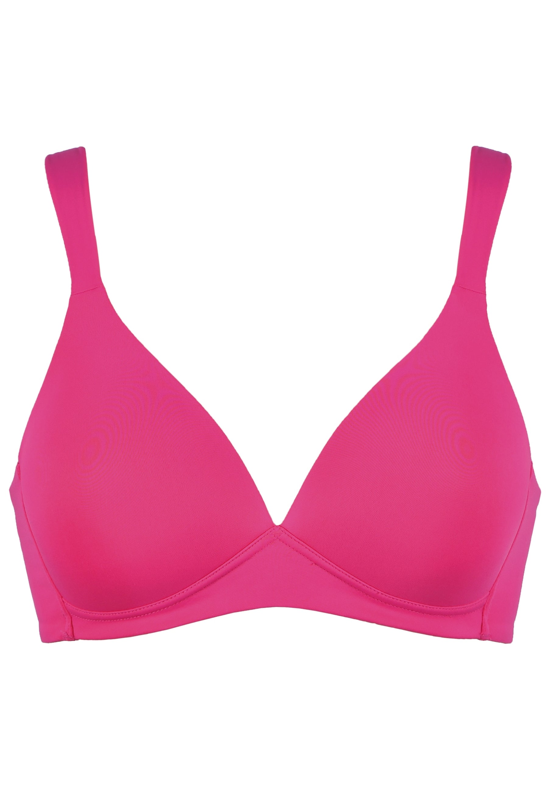 Voorzijde productafbeelding soft bh met brede bandjes in de kleur hot pink van het merk Naturana