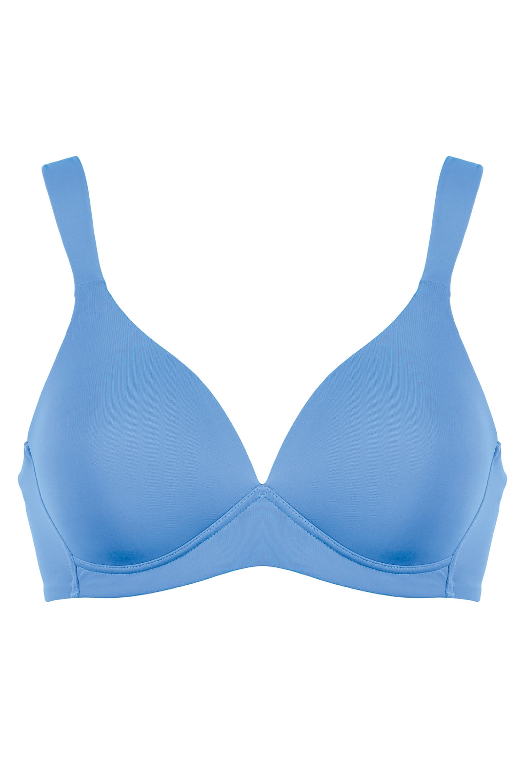 Voorzijde productafbeelding soft bh met brede bandjes in de kleur marina blue van het merk Naturana 