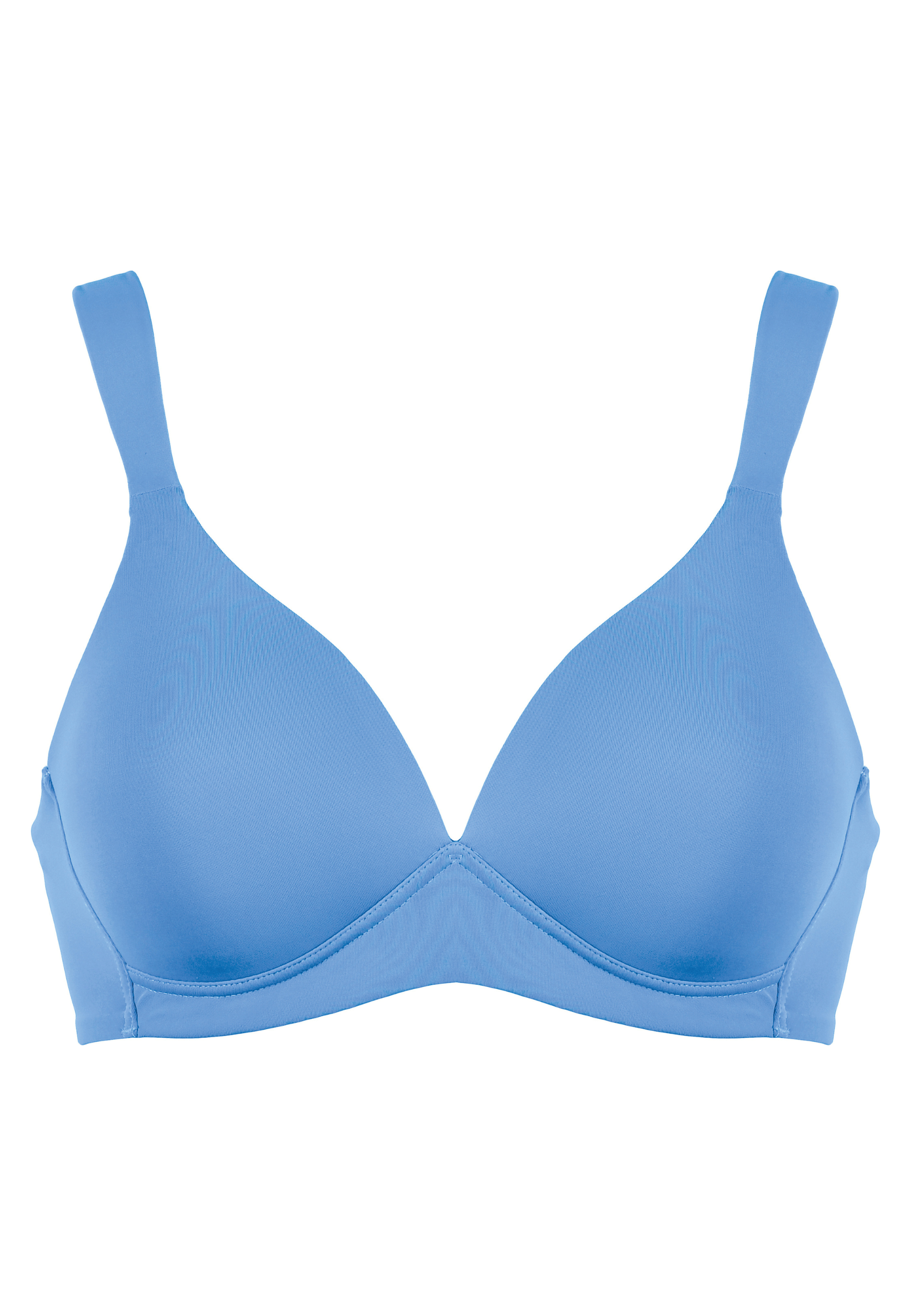 Voorzijde productafbeelding soft bh met brede bandjes in de kleur marina blue van het merk Naturana 