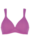 Voorzijde productafbeelding soft bh met brede bandjes in de kleur purple orchid van het merk Naturana