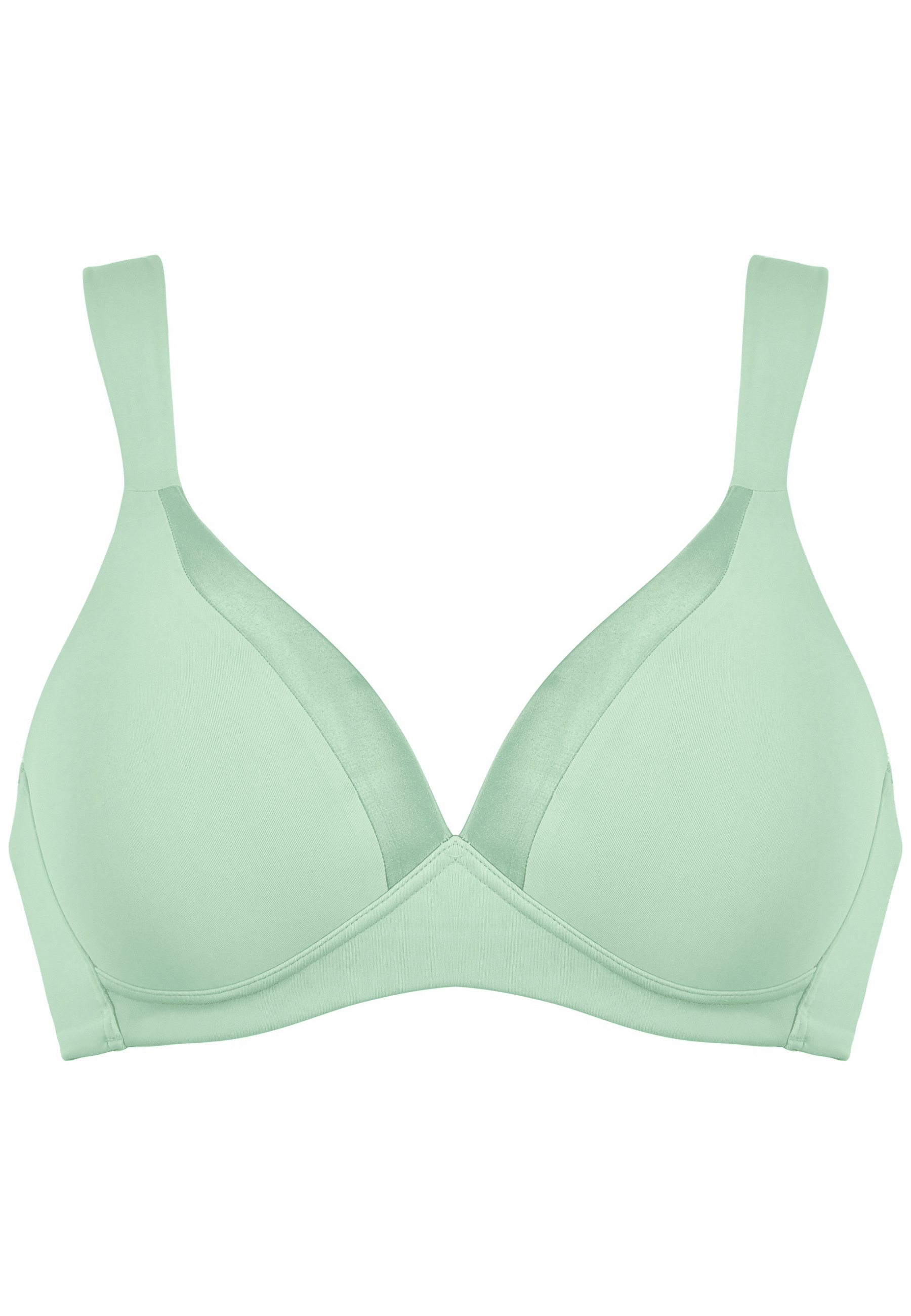 Voorzijde productafbeelding soft bh met glansband in de kleur aquamenta van het merk Naturana