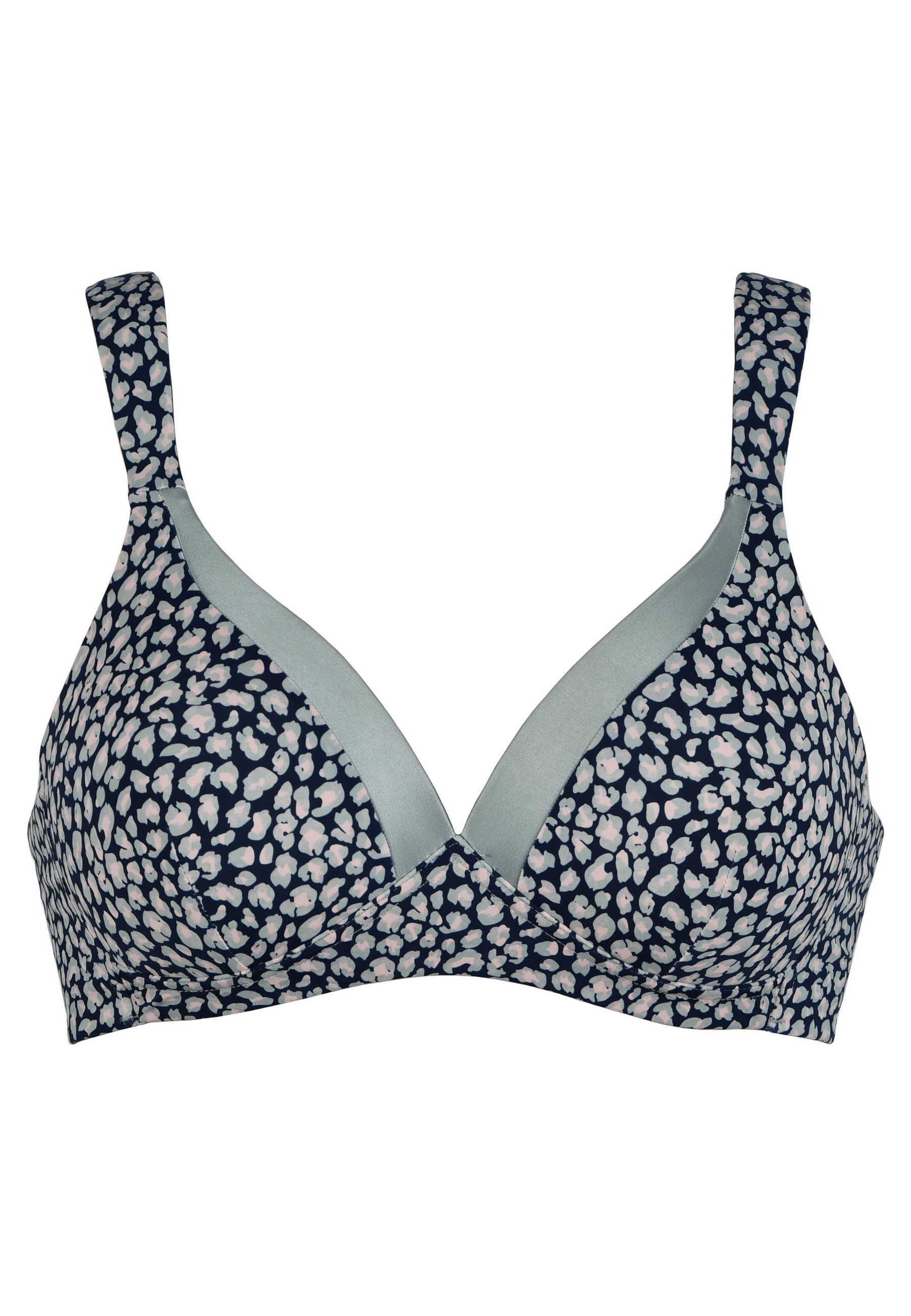 Voorzijde productafbeelding soft bh met glansband in de kleur leopard print van het merk Naturana