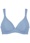 Voorzijde productafbeelding soft bh met glansband en patroon in de kleur forever blue van het merk Naturana