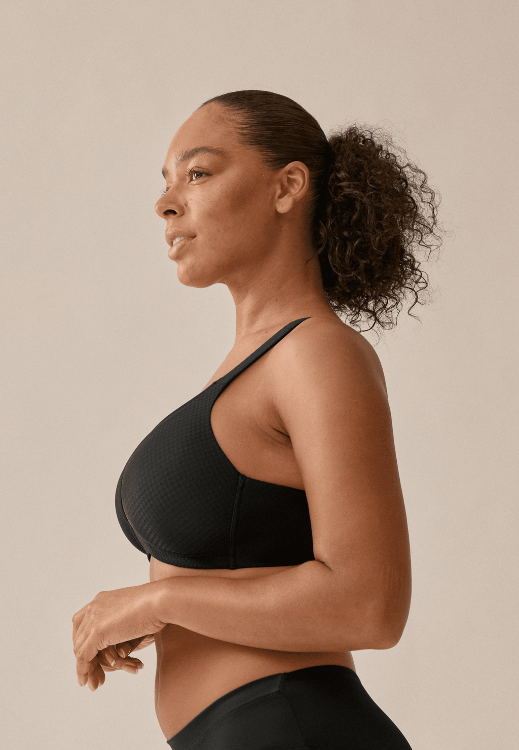 Soft bh met glansband en patroon