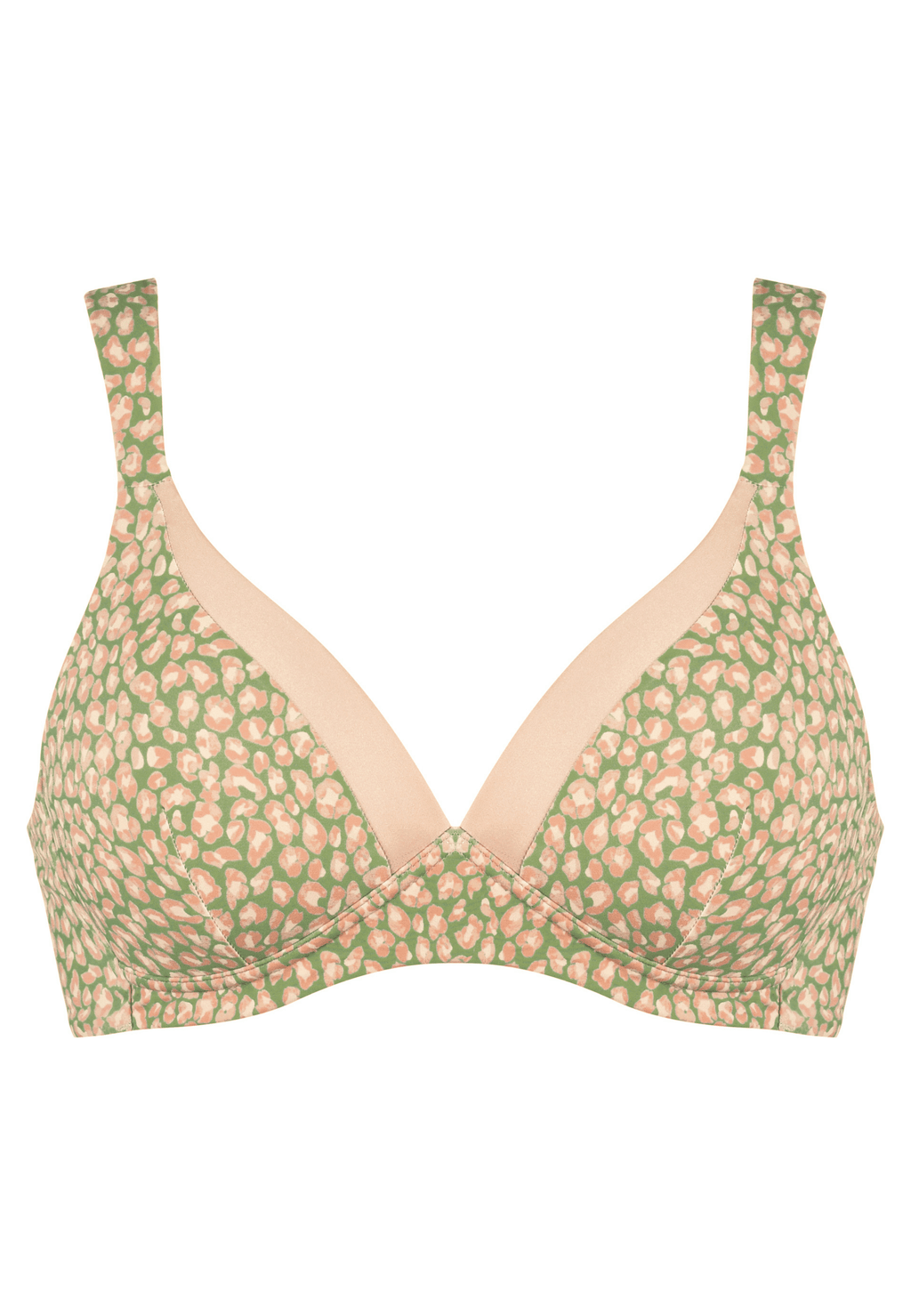 Voorzijde productafbeelding soft bh met glansband in de kleur rose olive van het merk Naturana