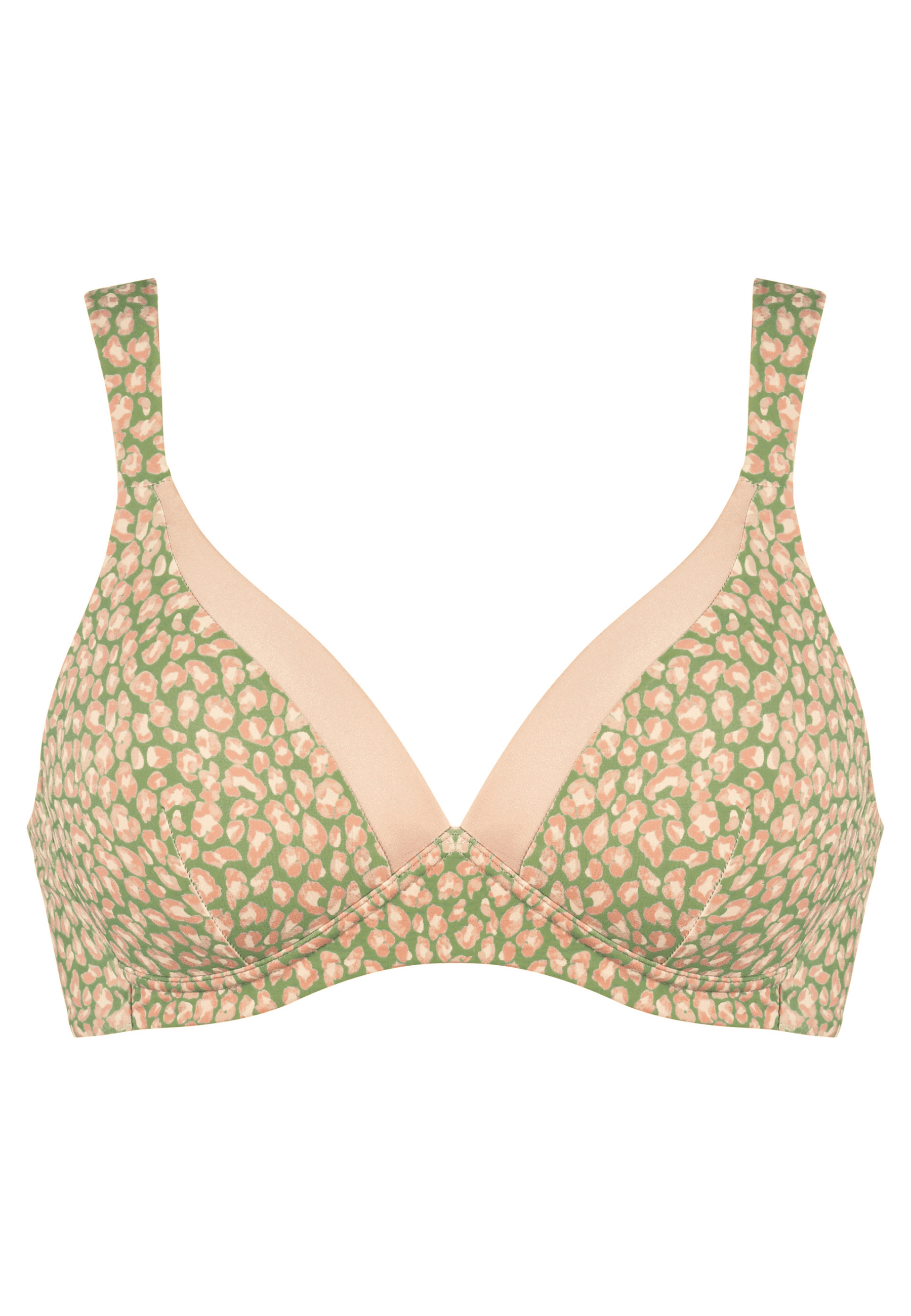 Voorzijde productafbeelding soft bh met glansband in de kleur rose olive van het merk Naturana