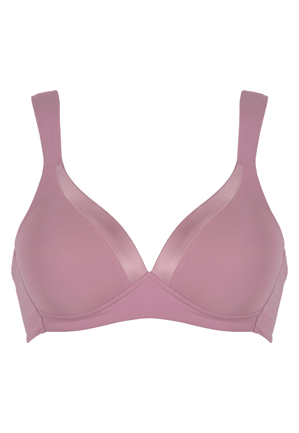 Voorzijde productafbeelding soft bh met glansband in de kleur smoked orchid van het merk Naturana
