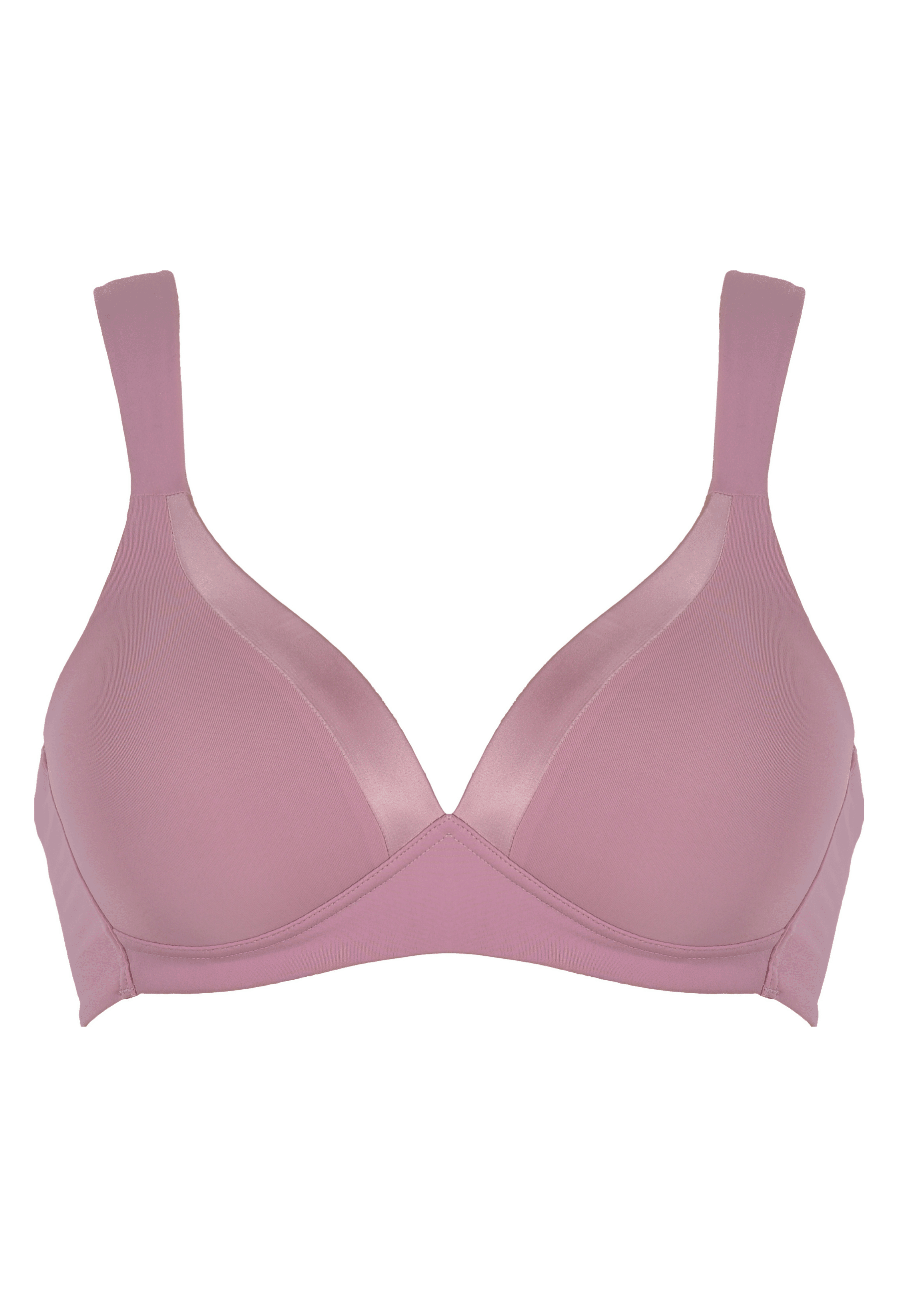 Voorzijde productafbeelding soft bh met glansband in de kleur smoked orchid van het merk Naturana