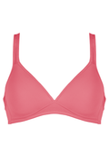 Voorzijde productafbeelding soft bh met mesh bandjes in de kleur rasberry mousse van het merk Naturana