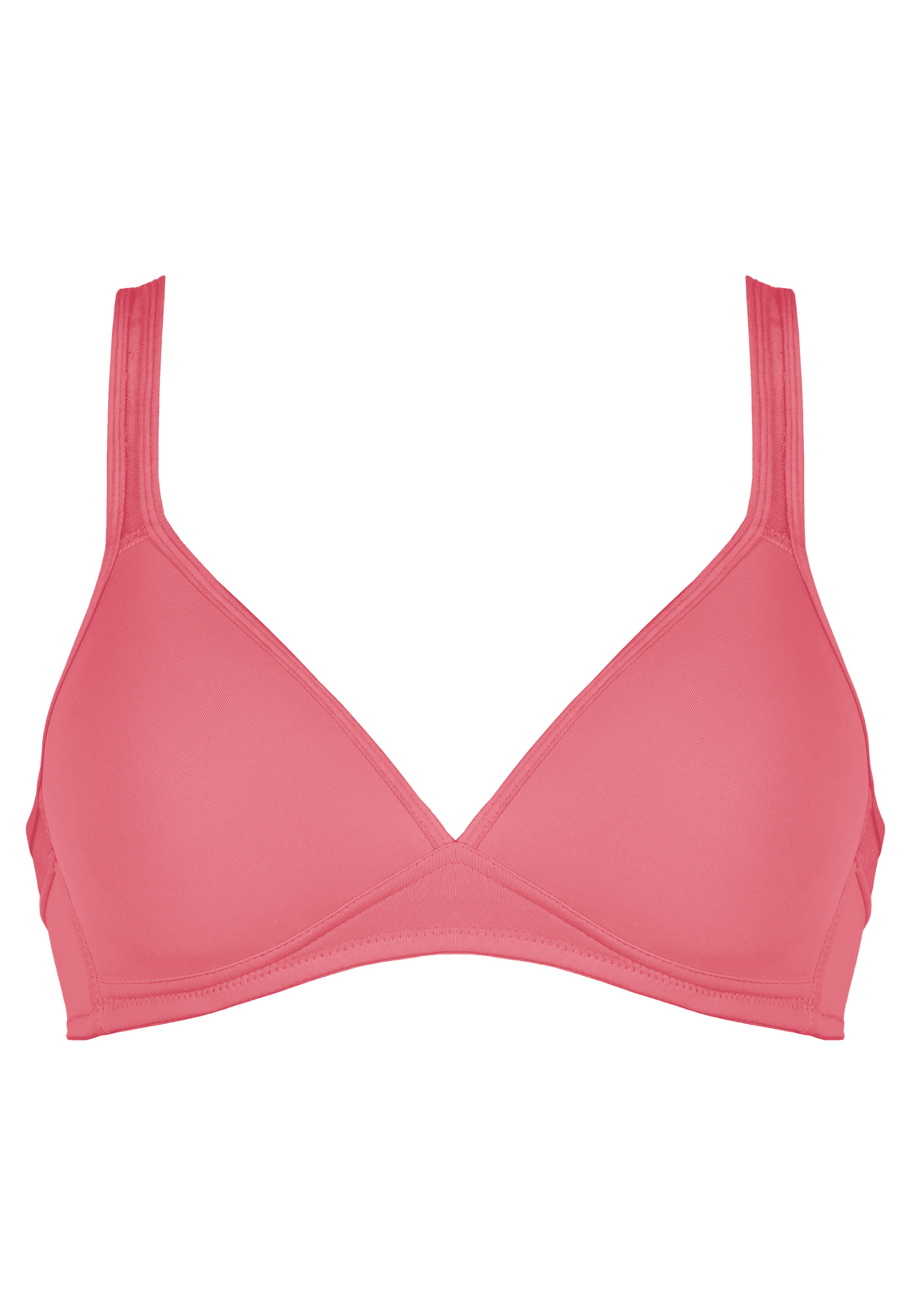 Voorzijde productafbeelding soft bh met mesh bandjes in de kleur rasberry mousse van het merk Naturana